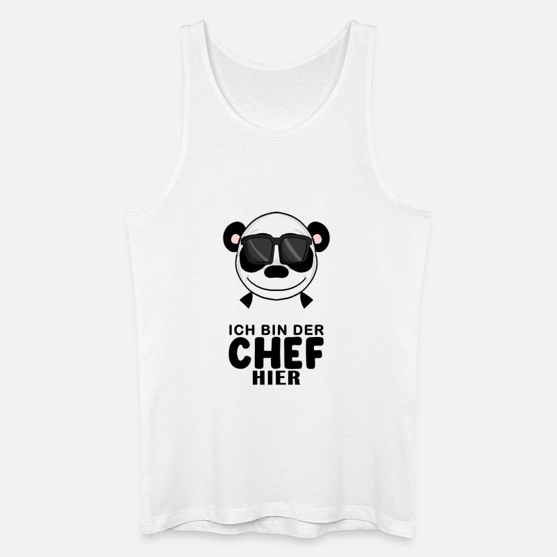 Chef Spruch Anführer Panda Motiv - Männer Bio Tank Top - Weiß