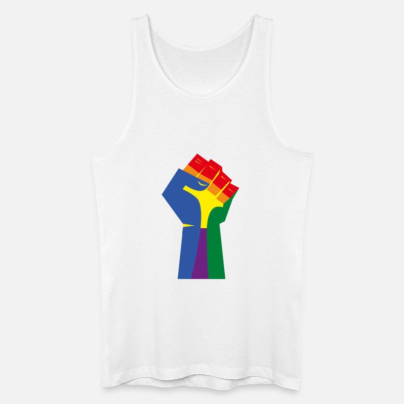 Die erhobene Faust (Regenbogenfarben) - Männer Bio Tank Top - Weiß