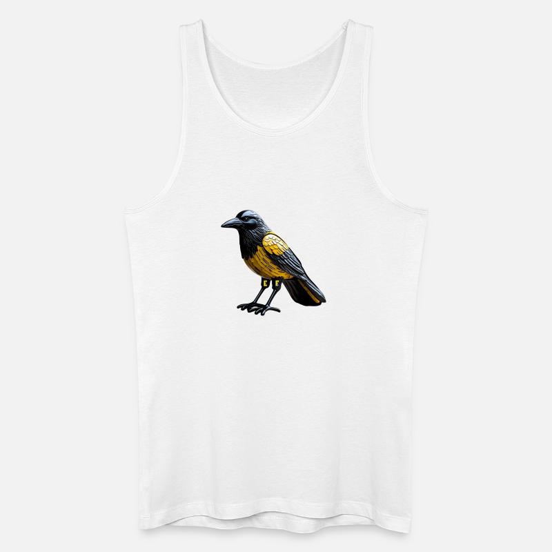 Vogeldesign-Uhr in kräftigen Farben - Männer Bio Tank Top - Weiß