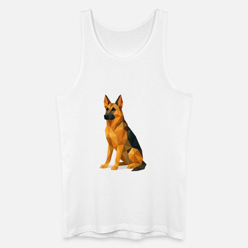 Deutscher Schäferhund in Low Poly - Männer Bio Tank Top - Weiß