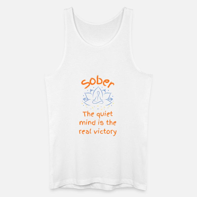 Nüchternheit - Quiet Mind Victory Mandala - Männer Bio Tank Top - Weiß