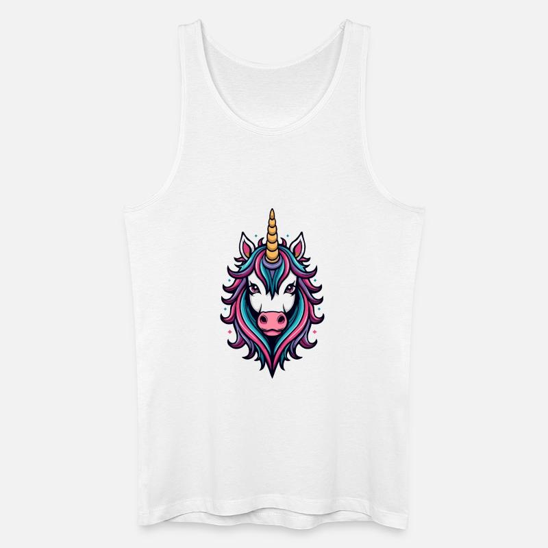 Wilde Einhorn Neon-Pracht - Männer Bio Tank Top - Weiß
