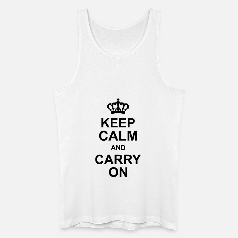 keep calm and carry on - Männer Bio Tank Top - Weiß