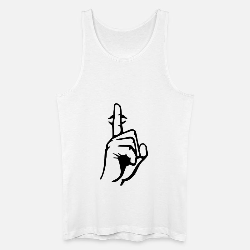 hand__ruhe_bitte_ - Männer Bio Tank Top - Weiß