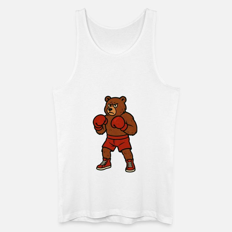 Bär Boxer - Männer Bio Tank Top - Weiß