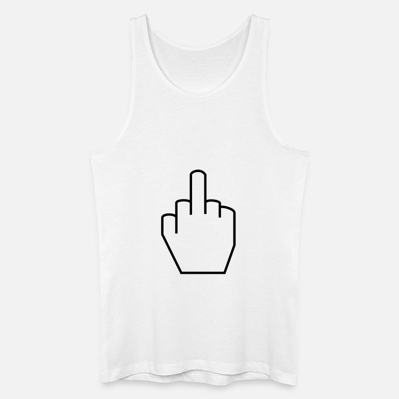 Mittelfinger - Männer Bio Tank Top - Weiß