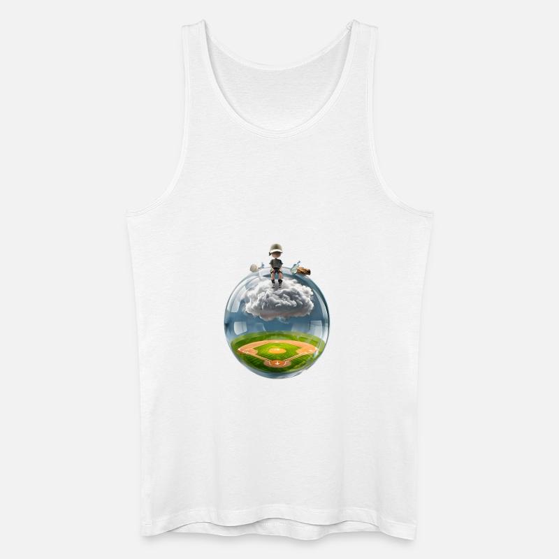 Surreale Glaskugel mit Baseballfeld - Männer Bio Tank Top - Weiß