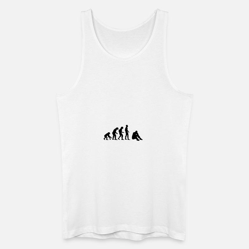 Evolution Depressionen - Männer Bio Tank Top - Weiß