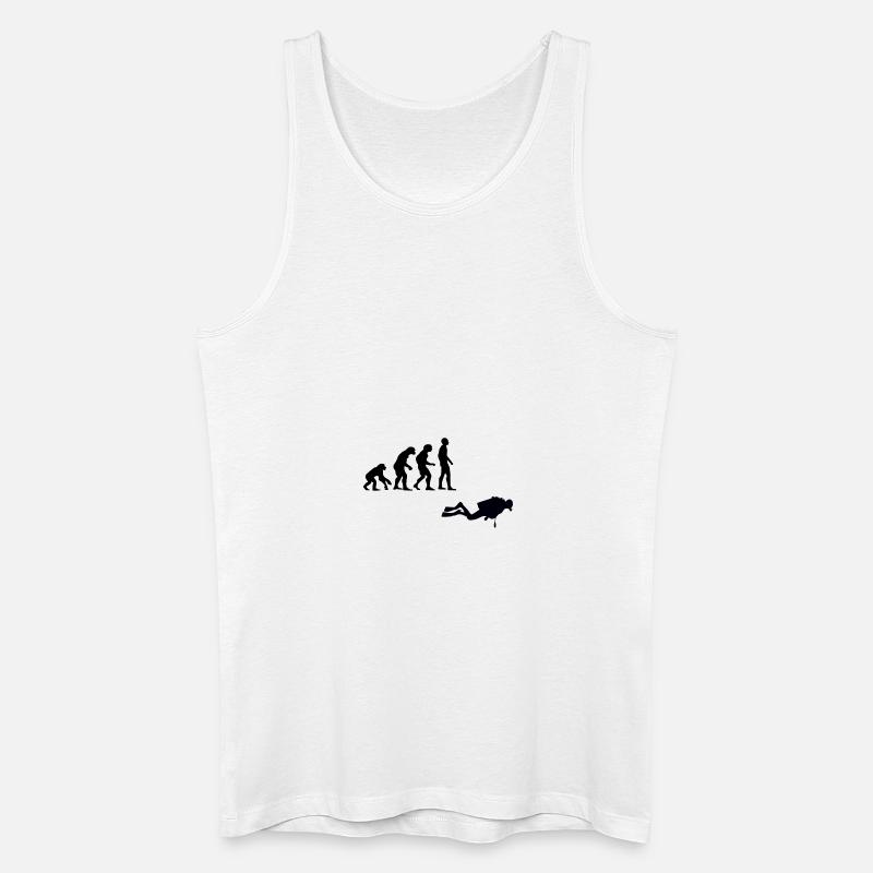 Evolution Tauchen - Männer Bio Tank Top - Weiß