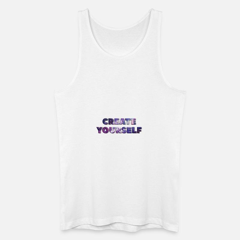 CREATE YOURSELF UNIVERSE - Männer Bio Tank Top - Weiß