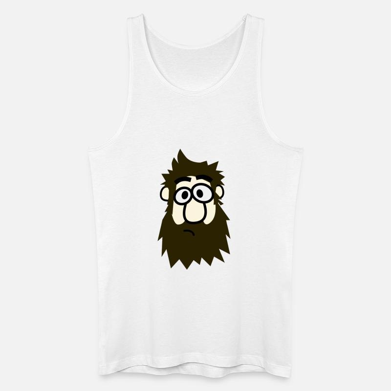 Brillenbart Comicheld - Männer Bio Tank Top - Weiß