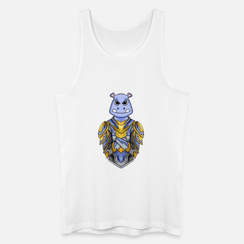 Ritter Nilpferd cool - Männer Bio Tank Top - Weiß