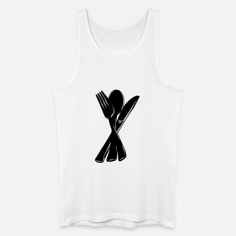Messer, Gabel und Löffel - Männer Bio Tank Top - Weiß