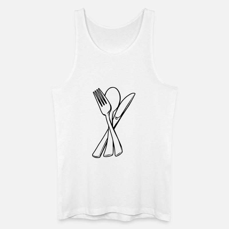 Messer, Gabel und Löffel transparent - Männer Bio Tank Top - Weiß