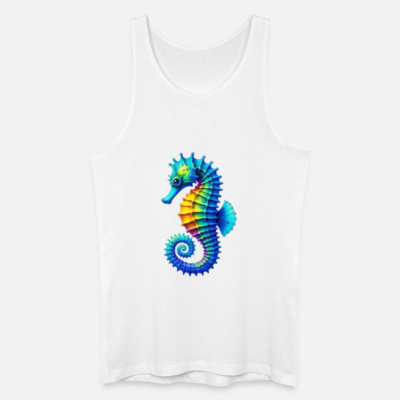 Seepferdchen - Männer Bio Tank Top - Weiß
