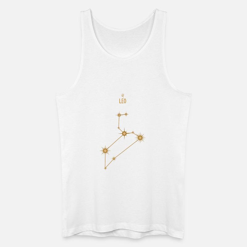 Löwe Sternzeichen Sternkonstellation Goldene Töne - Männer Bio Tank Top - Weiß
