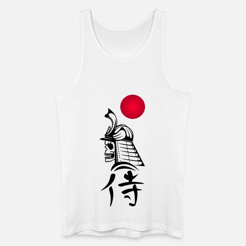 Schwarzer Samurai und Rote Sonne - Männer Bio Tank Top - Weiß