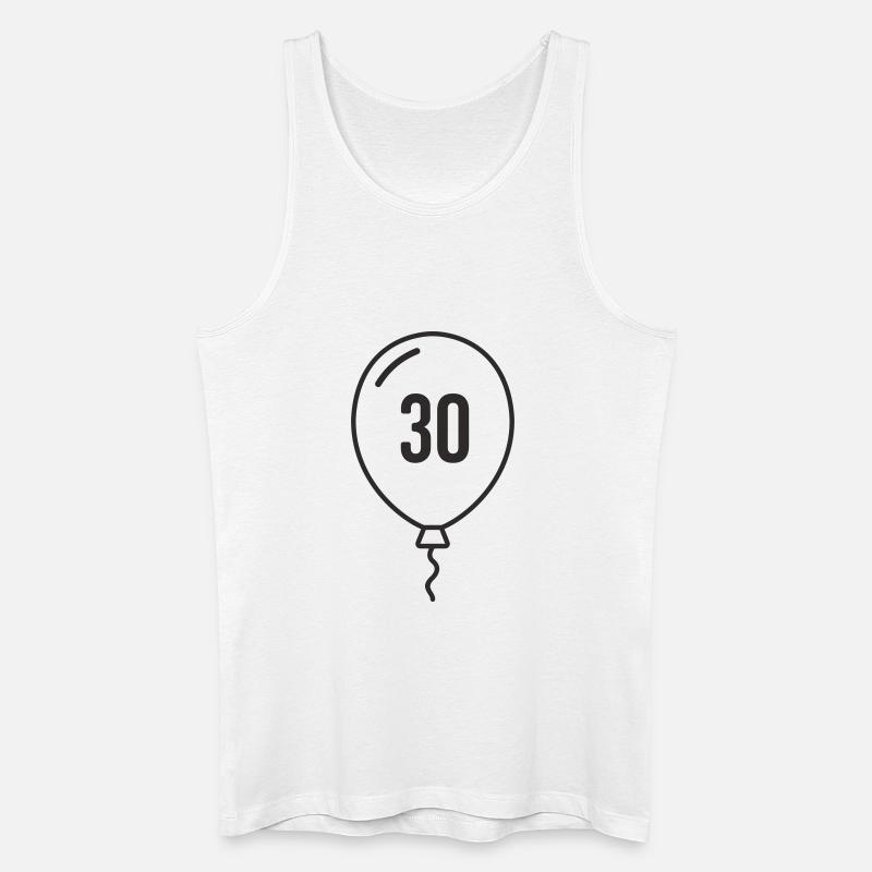 Ballon numéro 30 – Conception d’anniversaire rond - Débardeur bio Homme - blanc