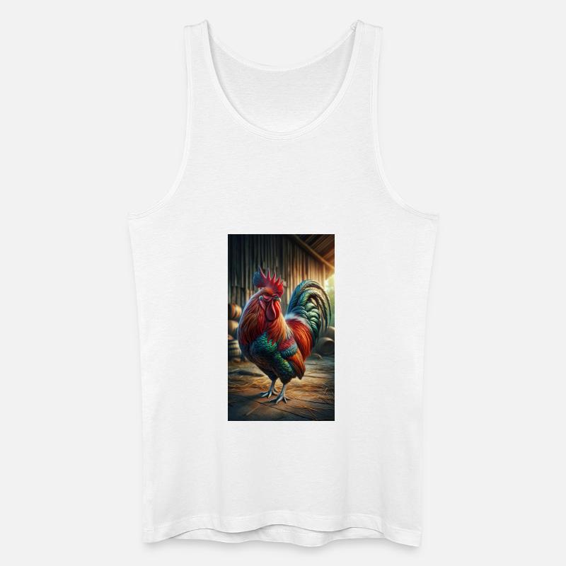 Hahn - Männer Bio Tank Top - Weiß
