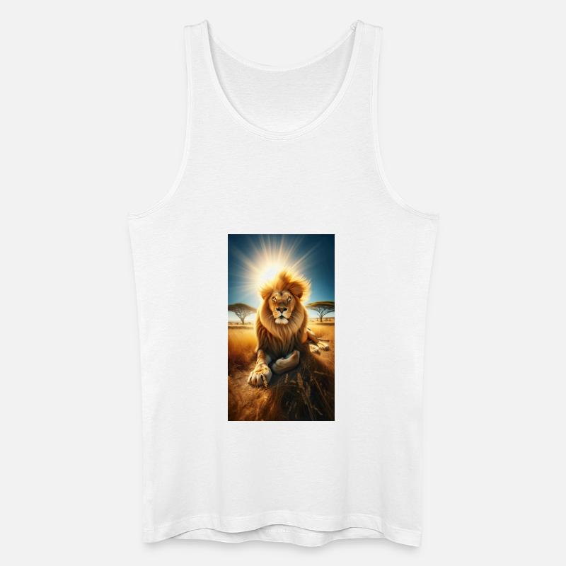 Löwe in der Savanne - Männer Bio Tank Top - Weiß
