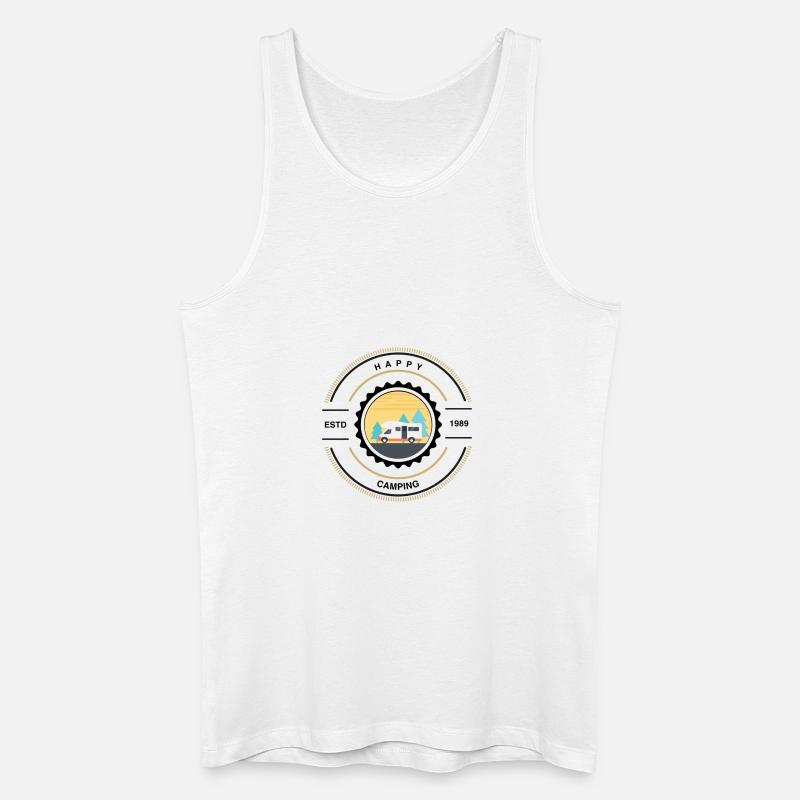 Camping - Männer Bio Tank Top - Weiß