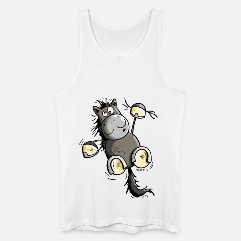 Rappe Pferd hängt ab - Männer Bio Tank Top - Weiß