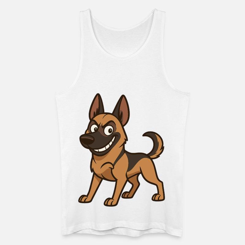 Frecher Malinois Comic Hund - Männer Bio Tank Top - Weiß