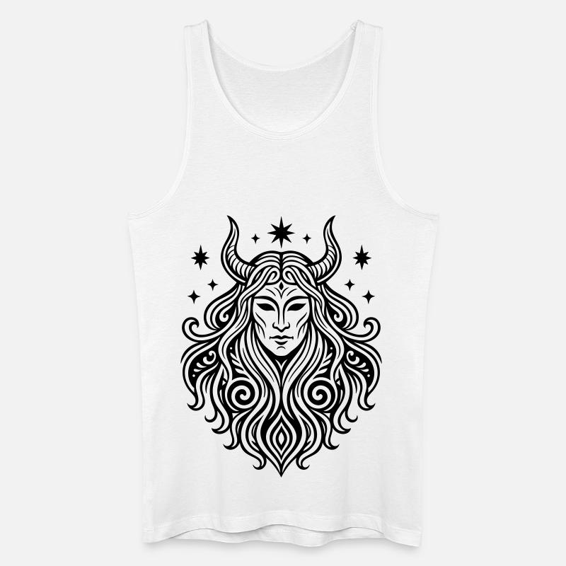 Rauhnächte Perchtenmaske Pagan Symbol - Männer Bio Tank Top - Weiß