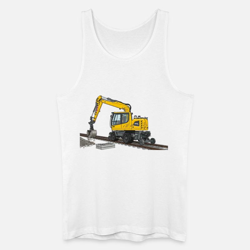 Zweiwegebagger Bagger Gleisbau - Männer Bio Tank Top - Weiß