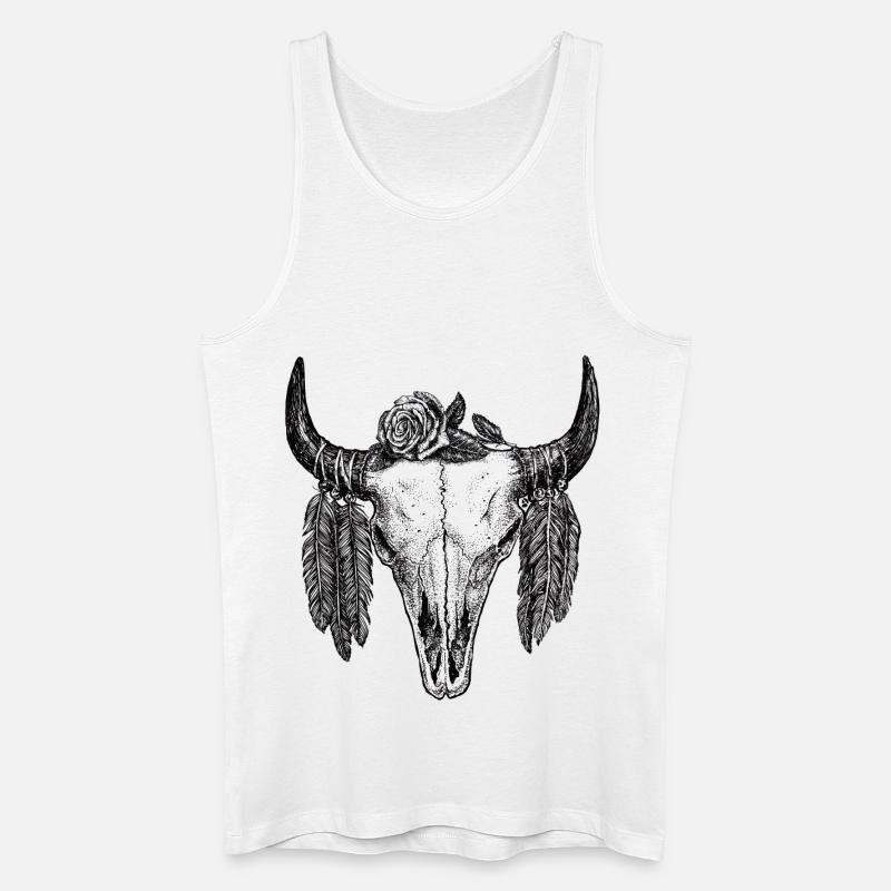 Skull Tattoo II - Männer Bio Tank Top - Weiß