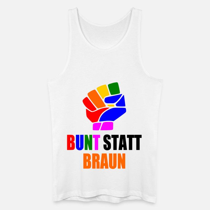 bunt statt braun - Männer Bio Tank Top - Weiß