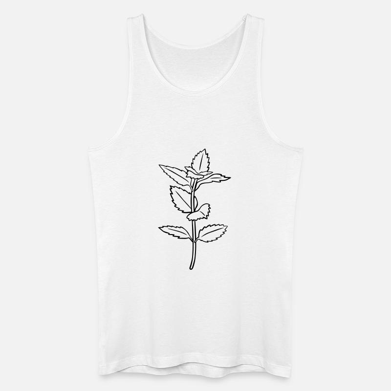 Kräuter-Kontur, schwarz-weiß, einfärbbar - Männer Bio Tank Top - Weiß