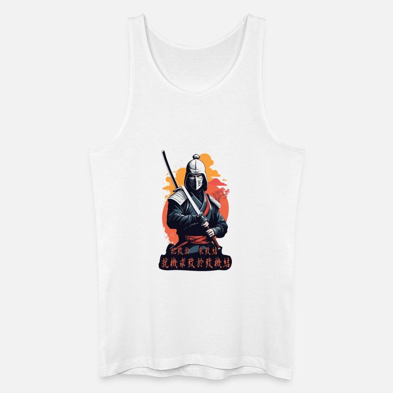 Samurai, Weg des Krieger - Männer Bio Tank Top - Weiß