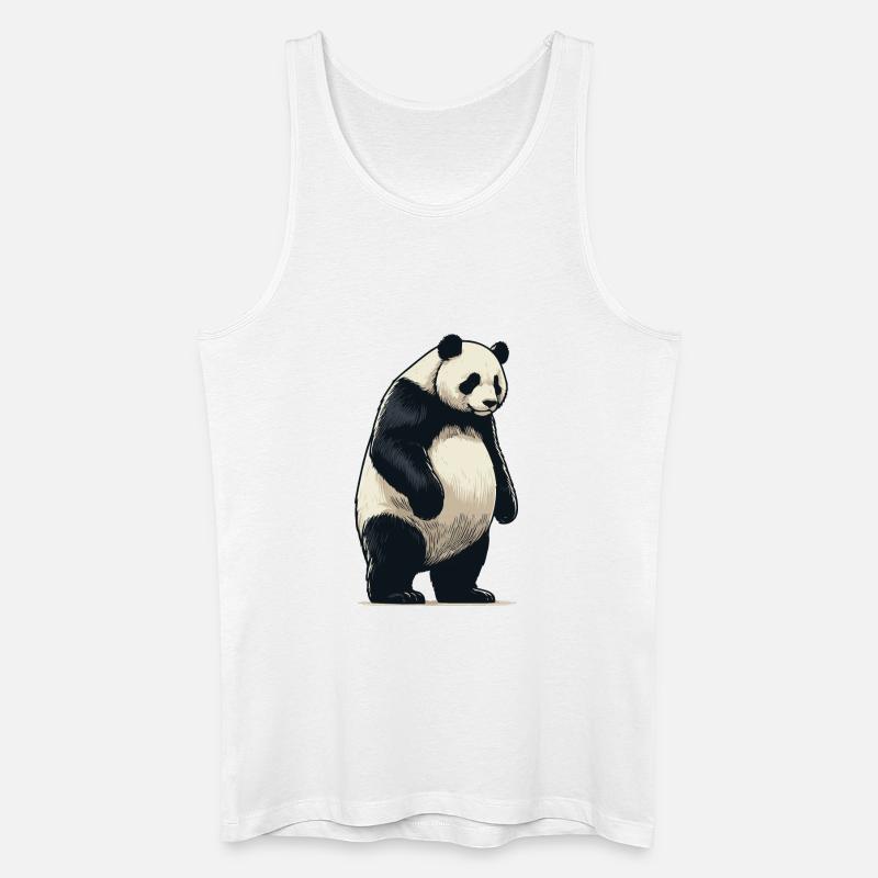 Panda - Männer Bio Tank Top - Weiß