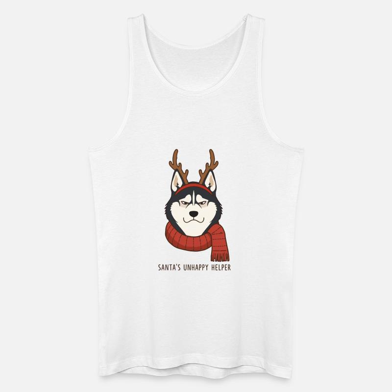 Grumpy Husky – Santa’s Unhappy Helper - Männer Bio Tank Top - Weiß