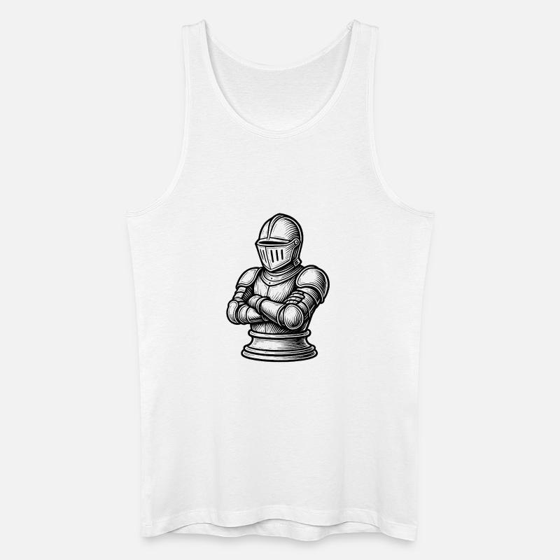 Starker Ritter im Gravur-Stil - Männer Bio Tank Top - Weiß
