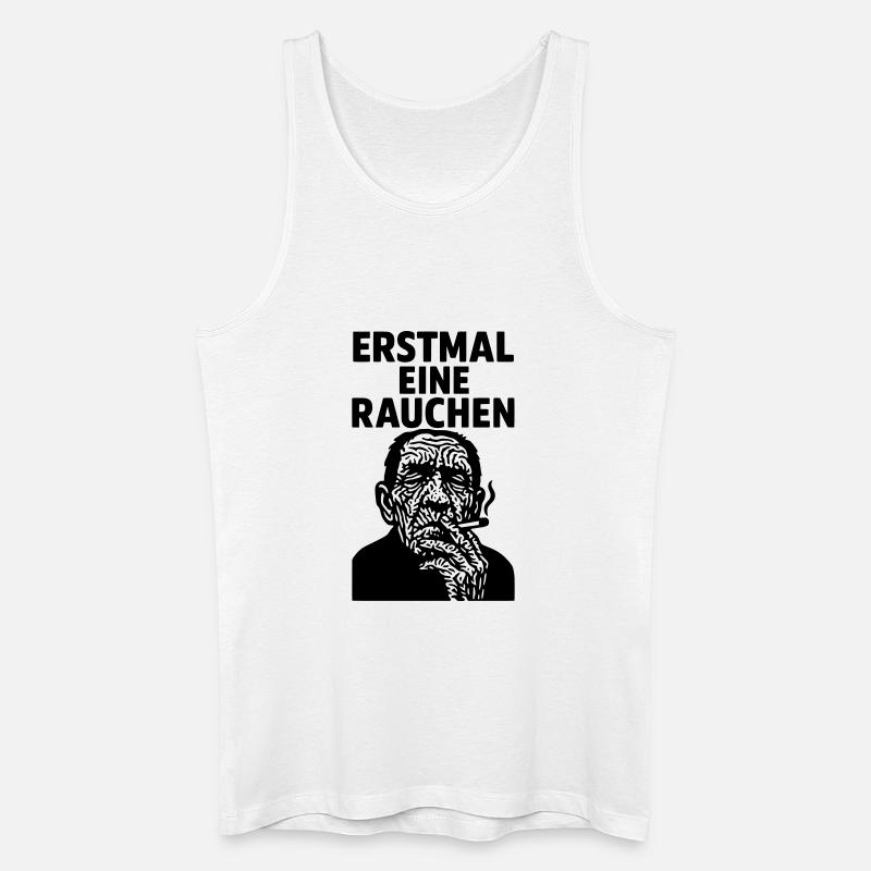 erstmal eine rauchen - Männer Bio Tank Top - Weiß