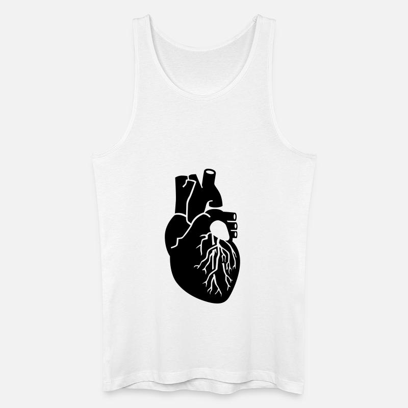 Herz - Männer Bio Tank Top - Weiß