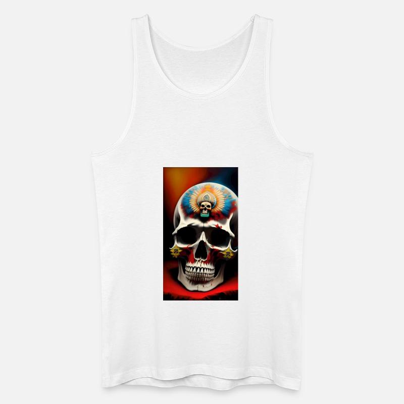 Indianer Schädel - Männer Bio Tank Top - Weiß