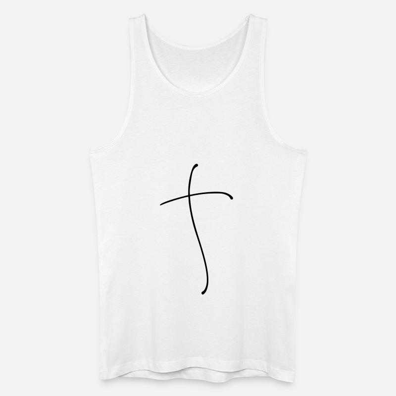 Schlichte Kreuz Linie - Männer Bio Tank Top - Weiß
