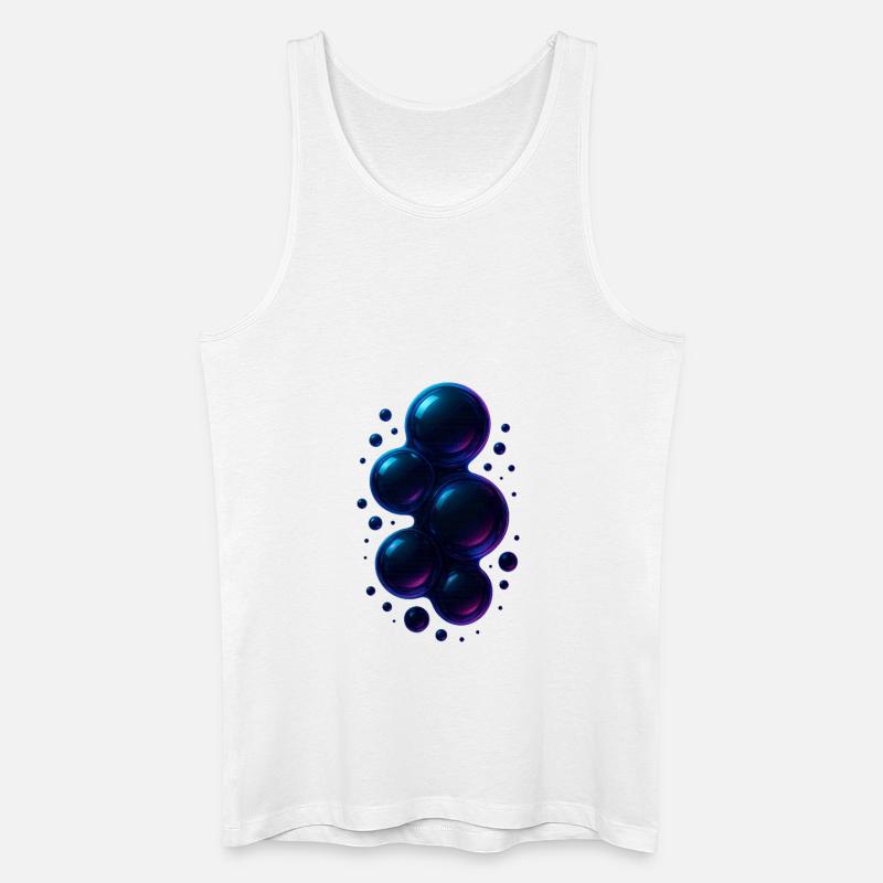3d Bubbles Blue - Männer Bio Tank Top - Weiß