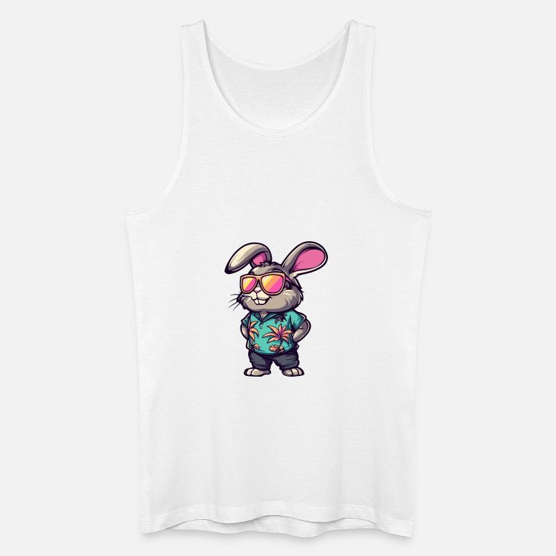 Hase Comic Urlaub - Männer Bio Tank Top - Weiß