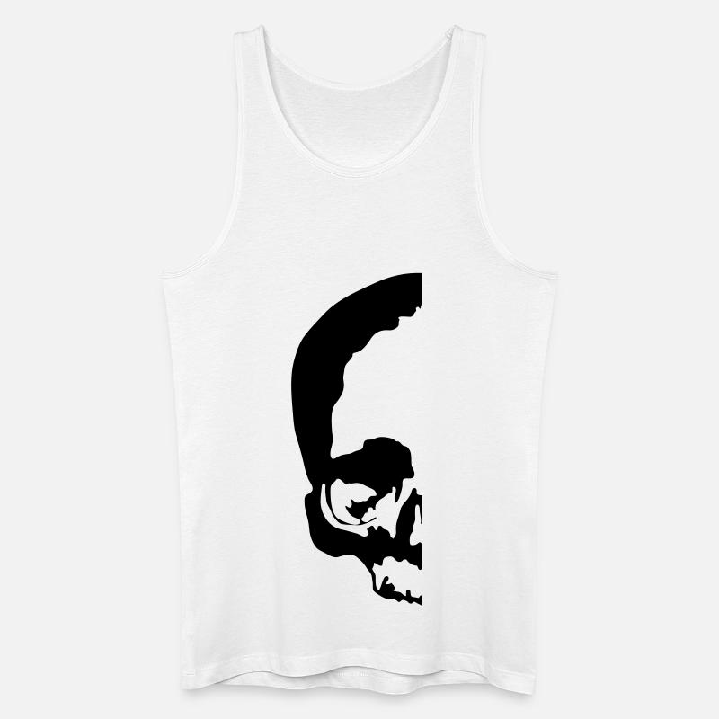 halber totenkopf / half skull - Männer Bio Tank Top - Weiß