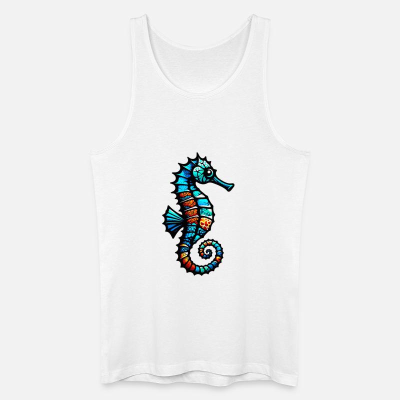 Seepferdchen - Männer Bio Tank Top - Weiß