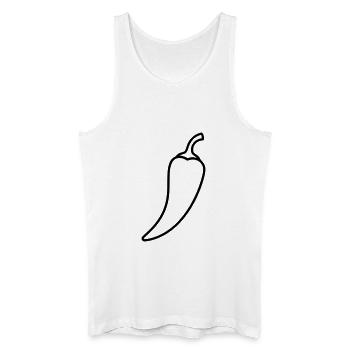 Chili pepper hot outline - Men’s Organic Tank Top - white - Front