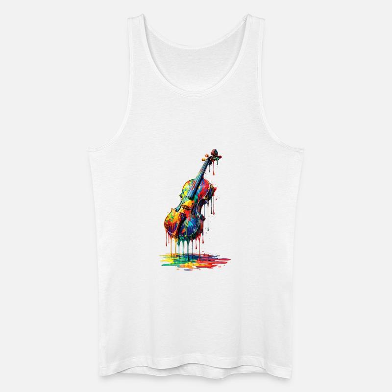 Geige mit tropfender Farbe - Männer Bio Tank Top - Weiß