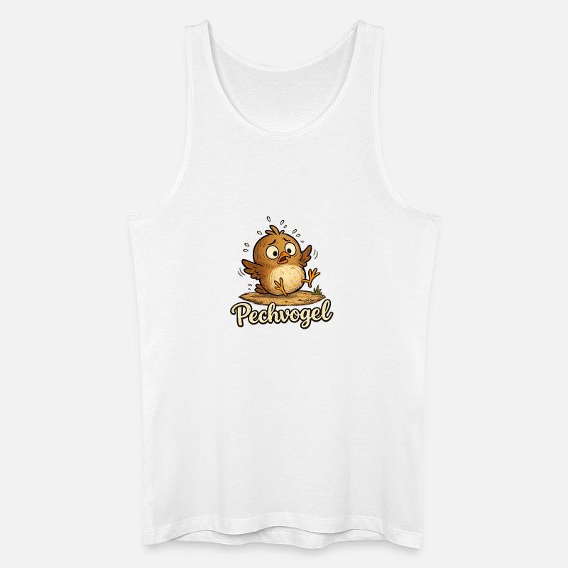 Pechvogel - süßer kleiner trotteliger Vogel - Männer Bio Tank Top - Weiß