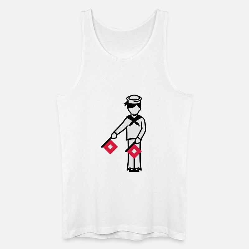 Matrose A 1 Eins Winkeralphabet - Männer Bio Tank Top - Weiß