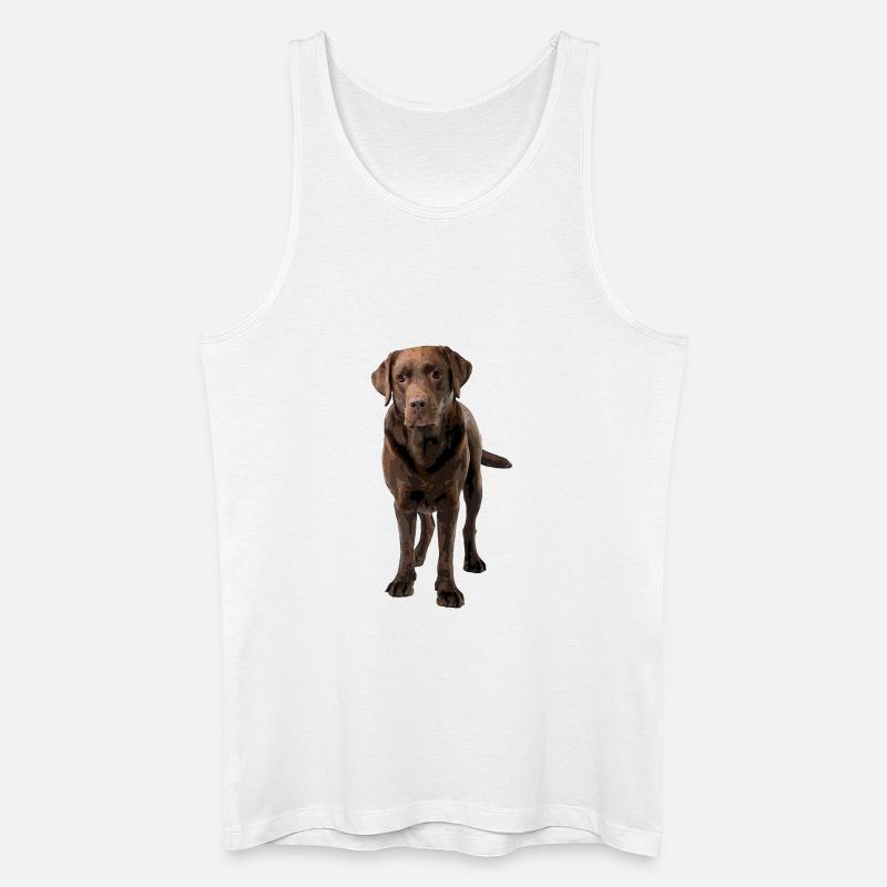 Brauner Labrador Comic Styl - Männer Bio Tank Top - Weiß