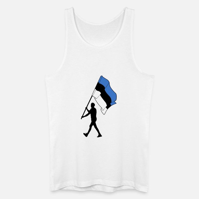 Flagge Estland Mann geht - Männer Bio Tank Top - Weiß